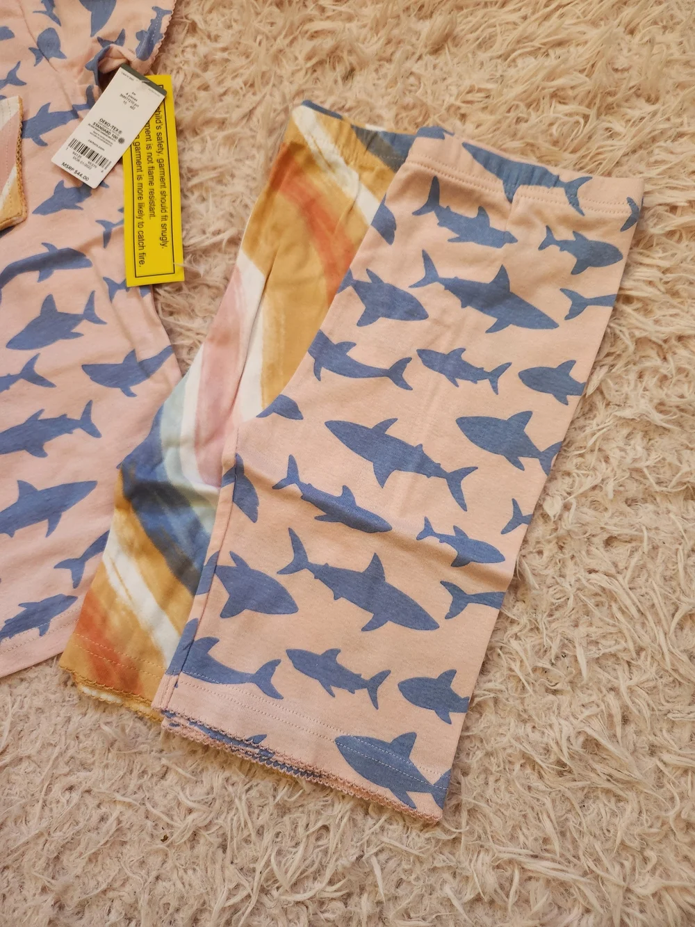 Carter's Girls' Pink & Multicolor Short Sleeve Pajama Set - 4-Piece